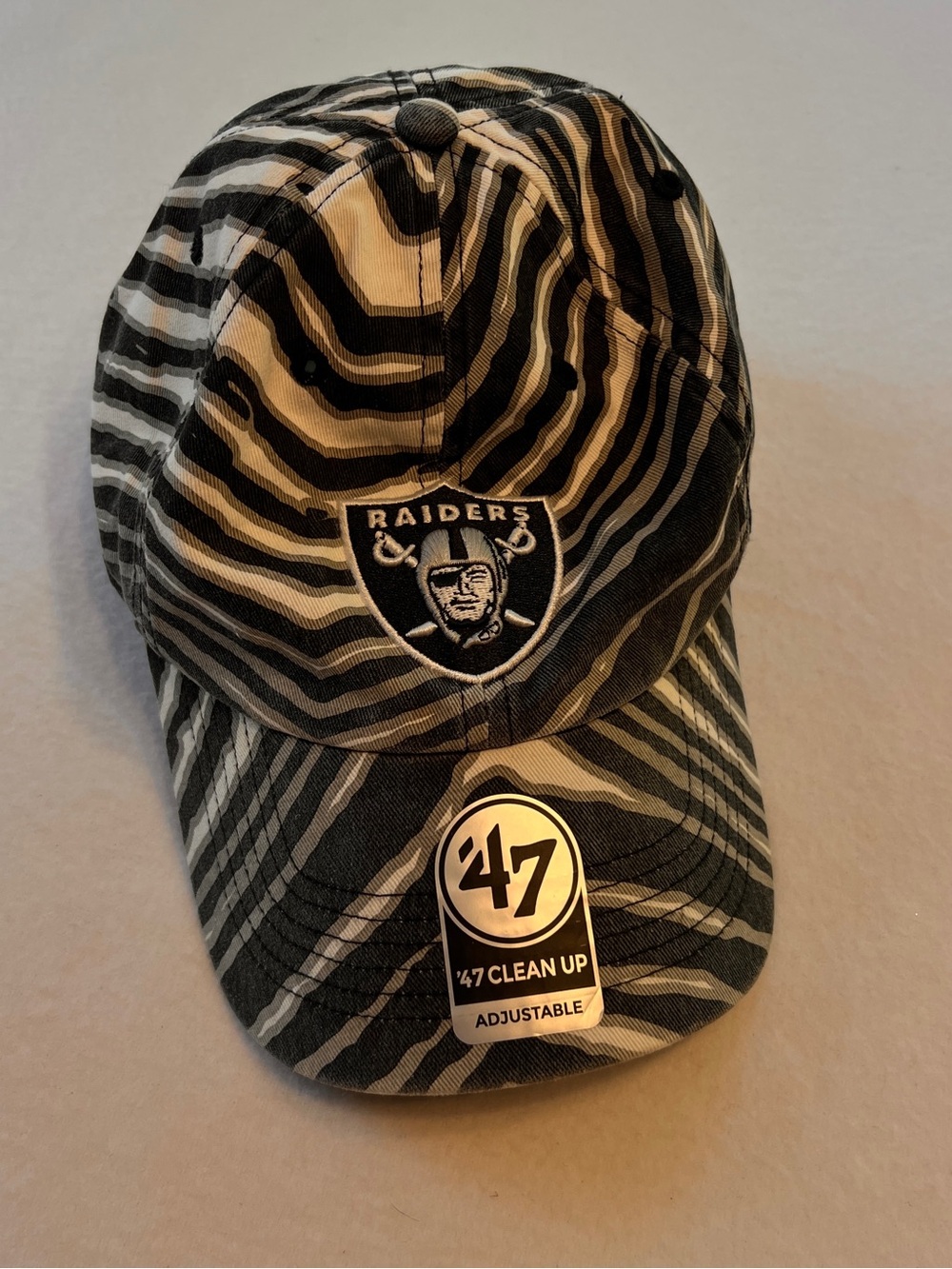 Vintage ‘47 Brand  Authentic NFL Las Vegas Raiders Zebra Adjustable 90’s Hat